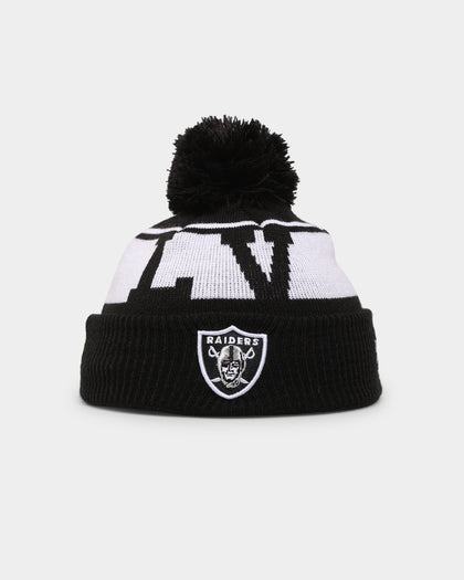 New Era Kid's Las Vegas Raiders Initial Medium Knit Pom Beanie Black