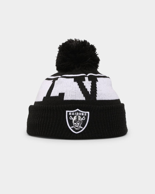 New Era Kid's Las Vegas Raiders Initial Medium Knit Pom Beanie Black