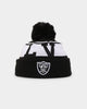 New Era Kid's Las Vegas Raiders Initial Medium Knit Pom Beanie Black