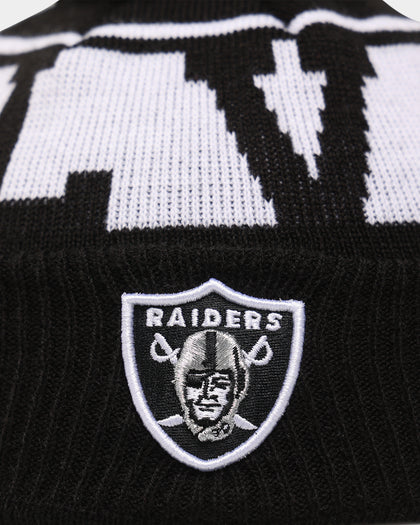New Era Kid's Las Vegas Raiders Initial Medium Knit Pom Beanie Black