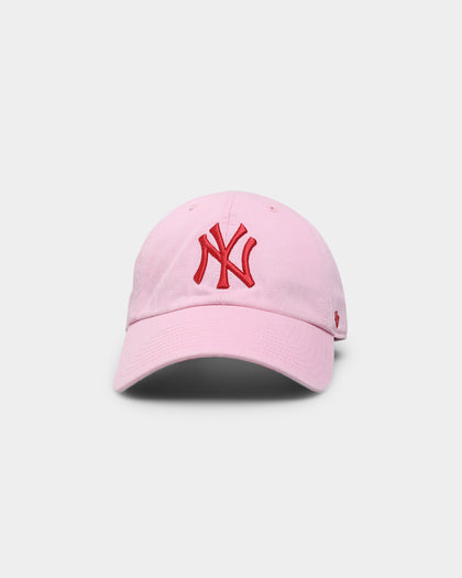 47 Brand New York Yankees Ballpark 'Lover Not A Fighter' Clean Up Strapback Petal Pink