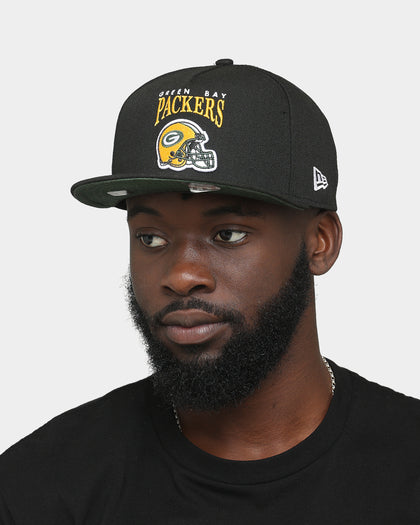 New Era Green Bay Packers 'Team Head' 9FIFTY A-Frame Snapback Black