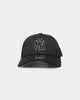New Era New York Yankees 'Black Grey Mesh' 9FORTY Cloth Strapback Black