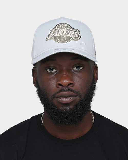New Era Los Angeles Lakers 9FORTY A-Frame Snapback Silver/New Olive