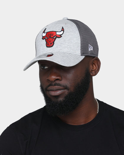 New Era Chicago Bulls 'Graphite Mesh 39THIRTY Fitted Heather Grey