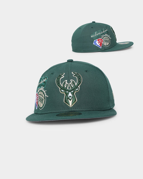 New Era Milwaukee Bucks NBA Back-Half '21-'22 59FIFTY Fitted Dark Green