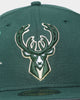 New Era Milwaukee Bucks NBA Back-Half '21-'22 59FIFTY Fitted Dark Green