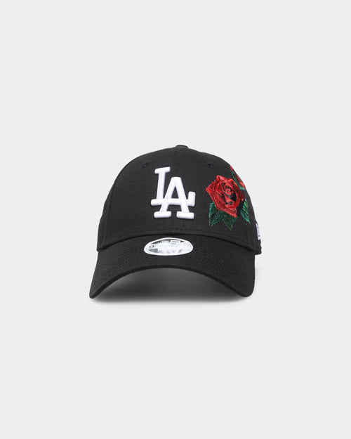 New Era Women's Los Angeles Dodgers 'Rose Emblem' 9FORTY Casual Strapback Black/Rose