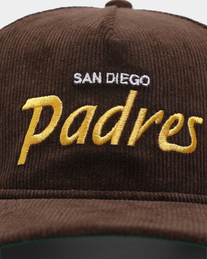 New Era San Diego Padres 'OG Team Coloured Cord' Script Old Golfer Snapback Brown