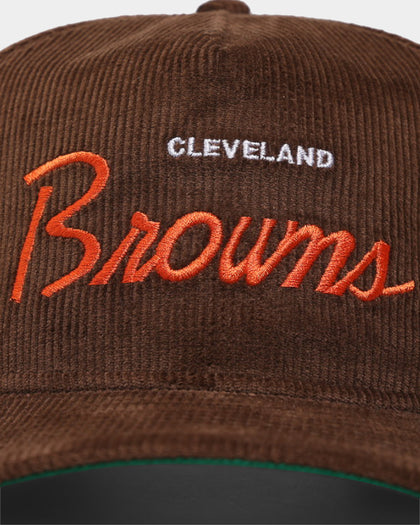 New Era Cleveland Browns 'OG Team Coloured Cord' Script Old Golfer Snapback Brown