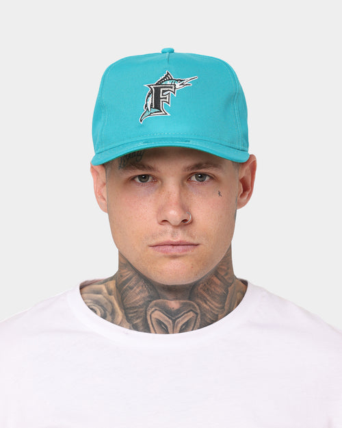 New Era Florida Marlins Throwback Logo Old Golfer Snapback OTC/Kelly Green