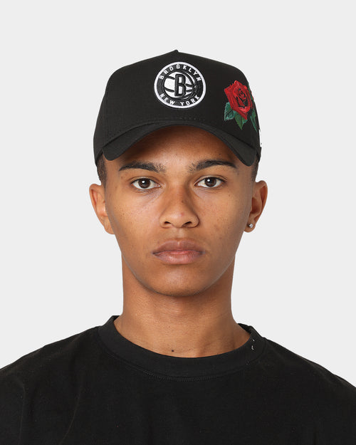 New Era Brooklyn Nets 'Rose Emblem' 9FORTY A-Frame Snapback Black/Rose