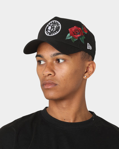 New Era Brooklyn Nets 'Rose Emblem' 9FORTY A-Frame Snapback Black/Rose