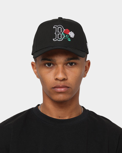 New Era Boston Red Sox 'Rose Crossover' 9FORTY A-Frame Snapback Black/White