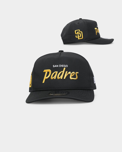New Era San Diego Padres 'Black Team Script' Prolight Old Golfer Snapback Black