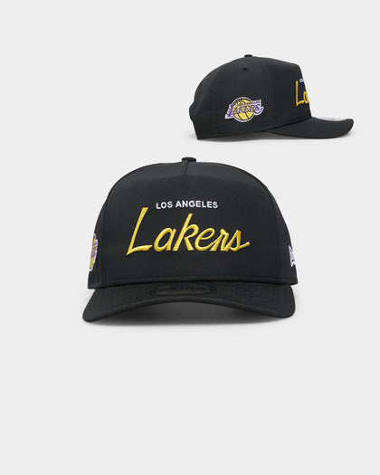 New Era Los Angeles Lakers 'Black Team Script' Prolight Old Golfer Black