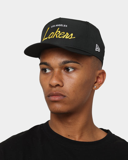 New Era Los Angeles Lakers 'Black Team Script' Prolight Old Golfer Black