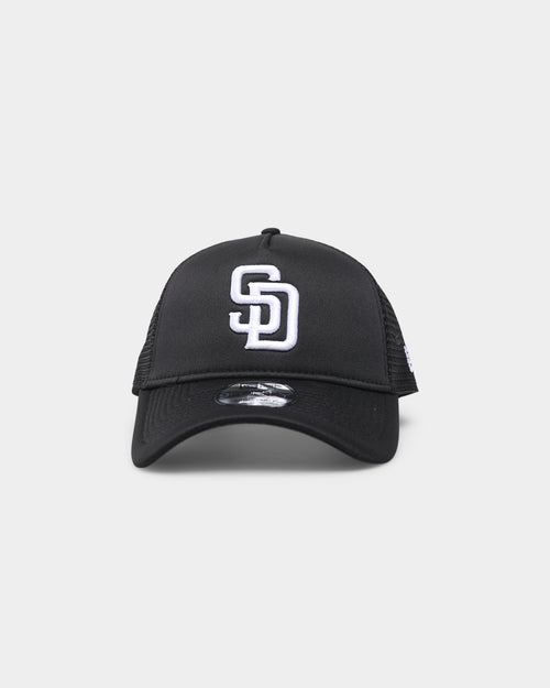 New Era San Diego Padres 'Monochrome' Foam Front 9FORTY A-Frame Trucker Snapback Black/Black/White