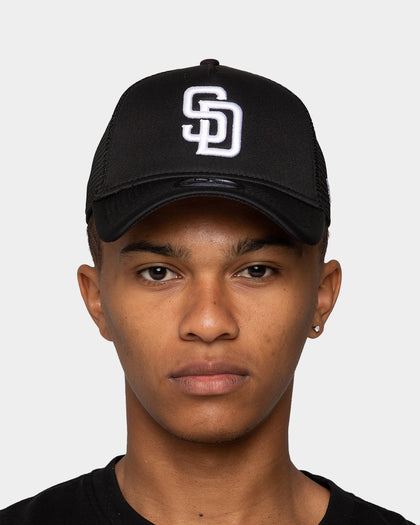 New Era San Diego Padres 'Monochrome' Foam Front 9FORTY A-Frame Trucker Snapback Black/Black/White