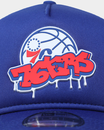 New Era Philadelphia 76ers 'Graffiti Design' Foam Front 9FORTY A-Frame Trucker Snapback Original Team Colour