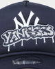 New Era New York Yankees 'Graffiti Design' Foam Front 9FORTY A-Frame Trucker Snapback Original Team Colour