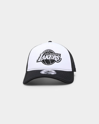 New Era Los Angeles Lakers 'Monochrome' Foam Front 9FORTY A-Frame Trucker Snapback White/Black