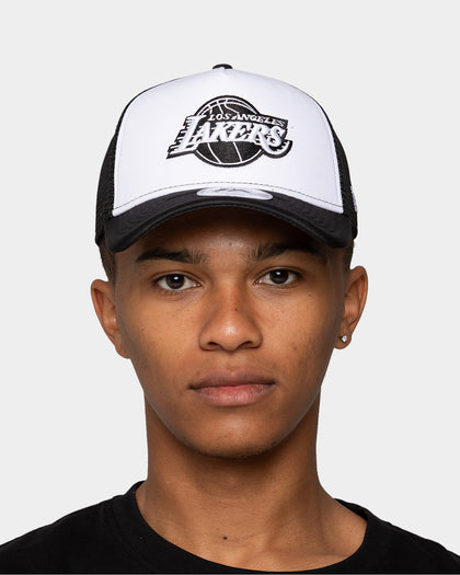 New Era Los Angeles Lakers 'Monochrome' Foam Front 9FORTY A-Frame Trucker Snapback White/Black