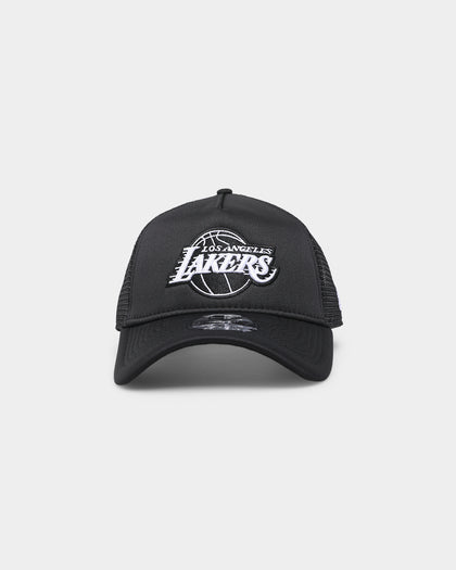 New Era Los Angeles Lakers 'Monochrome' Foam Front 9FORTY A-Frame Trucker Snapback Black/Black/White