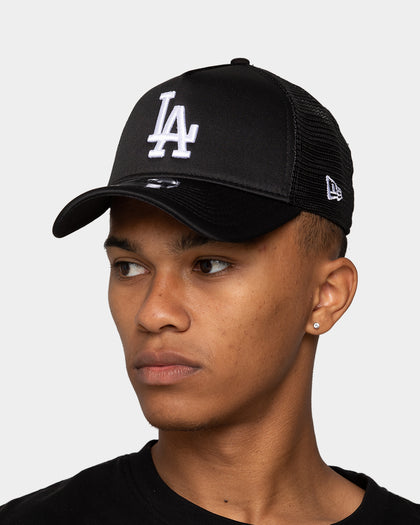New Era Los Angeles Dodgers 'Monochrome' Foam Front 9FORTY A-Frame Trucker Snapback Black/Black/White