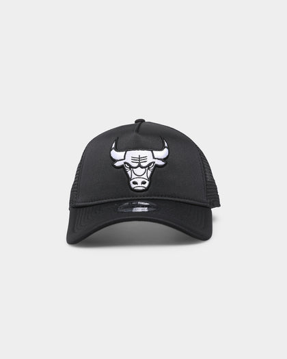 New Era Chicago Bulls 'Monochrome' Foam Front 9FORTY A-Frame Trucker Snapback Black/Black/White