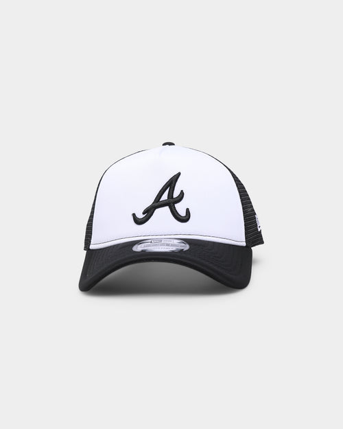 New Era Atlanta Braves 'Monochrome' Foam Front 9FORTY A-Frame Trucker Snapback White/Black