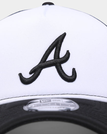 New Era Atlanta Braves 'Monochrome' Foam Front 9FORTY A-Frame Trucker Snapback White/Black