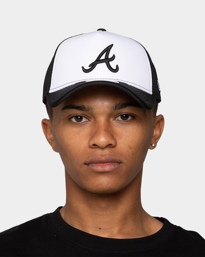 New Era Atlanta Braves 'Monochrome' Foam Front 9FORTY A-Frame Trucker Snapback White/Black