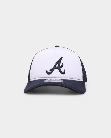 New Era Atlanta Braves 'White OTC' Foam Front 9FORTY A-Frame Trucker Snapback Team/2-Tone