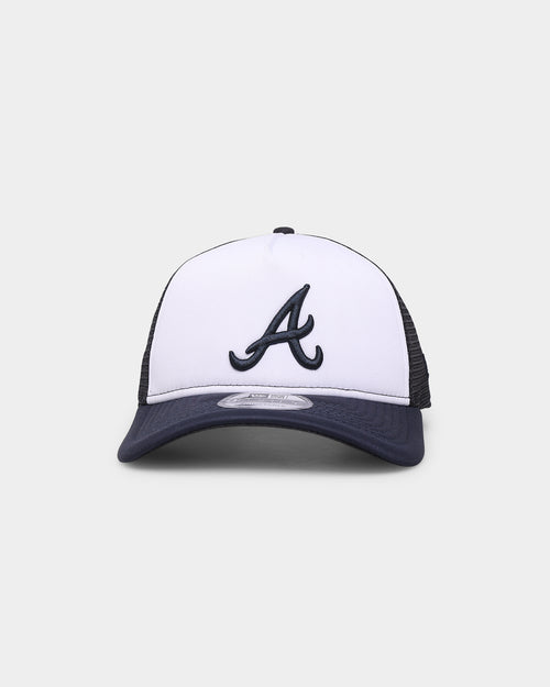 New Era Atlanta Braves 'White OTC' Foam Front 9FORTY A-Frame Trucker Snapback Team/2-Tone