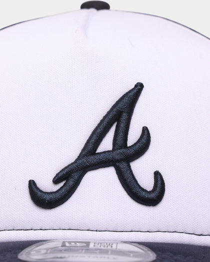 New Era Atlanta Braves 'White OTC' Foam Front 9FORTY A-Frame Trucker Snapback Team/2-Tone