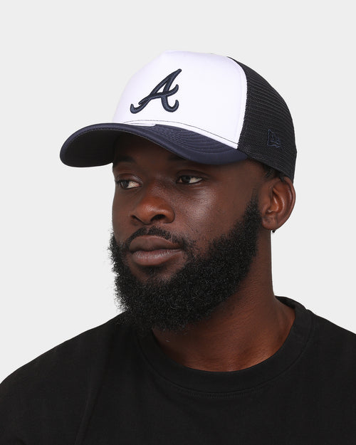 New Era Atlanta Braves 'White OTC' Foam Front 9FORTY A-Frame Trucker Snapback Team/2-Tone