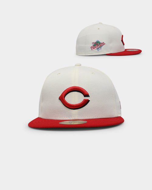 New Era Cincinnati Reds 1990 'Off White 2-Tone World Series Patch' 59FIFTY Fitted Chrome White/OTC