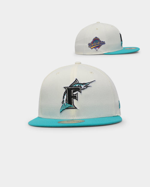 New Era Florida Marlins 1997 'Off White 2-Tone World Series Patch' 59FIFTY Fitted Chrome White/OTC