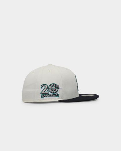 New Era Seattle Mariners 20th Anniversary 'Off White 2-Tone World Series Patch' 59FIFTY Fitted Chrome White/OTC