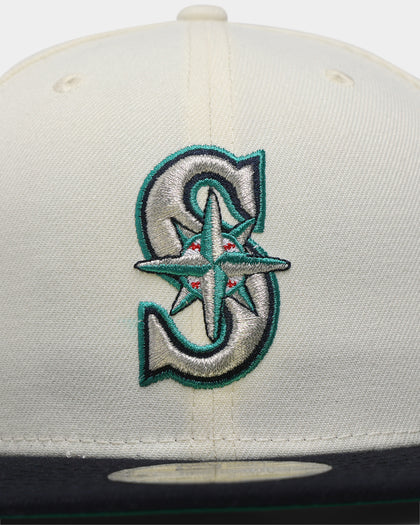 New Era Seattle Mariners 20th Anniversary 'Off White 2-Tone World Series Patch' 59FIFTY Fitted Chrome White/OTC