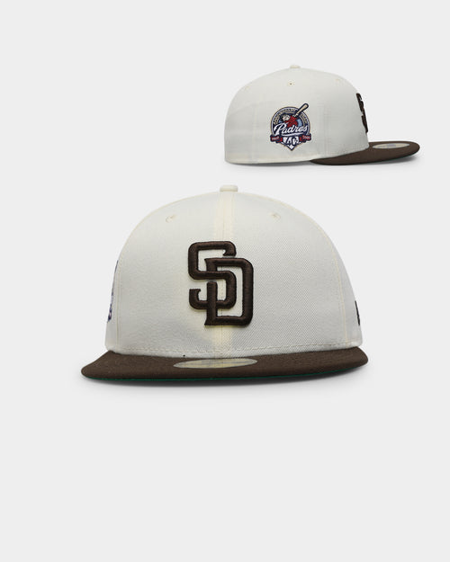 New Era San Diego Padres 40th Anniversary 'Off White 2-Tone World Series Patch' 59FIFTY Fitted Chrome White/OTC