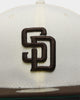 New Era San Diego Padres 40th Anniversary 'Off White 2-Tone World Series Patch' 59FIFTY Fitted Chrome White/OTC