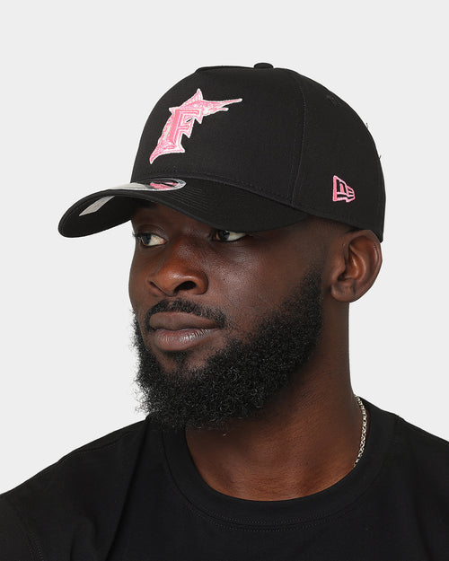 New Era Florida Marlins Neon Pink 9FORTY A-Frame Snapback Black/Neon