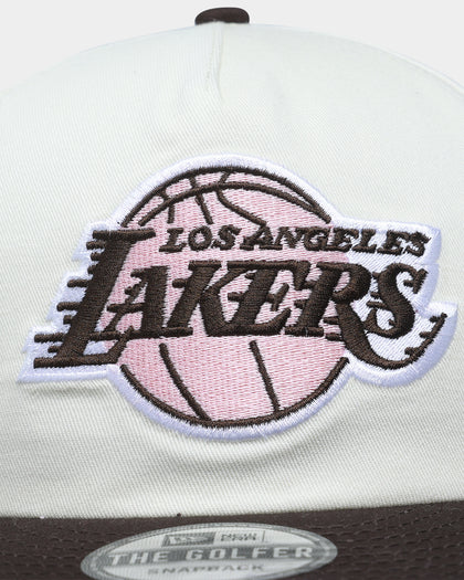 New Era Los Angeles Lakers 'Neopolitan' Golfer Snapback Chrome White/Walnut/Pink