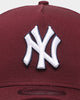 New Era New York Yankees 9FORTY A-Frame Snapback Maroon/Navy/White