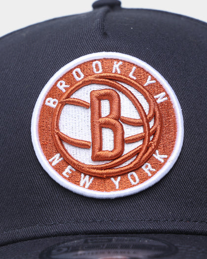 New Era Brooklyn Nets 9FORTY A-Frame Snapback Navy/Rust