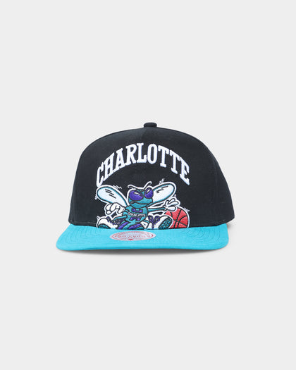 Mitchell & Ness Charlotte Hornets 'Hardwood XL Crop Logo' Pro Crown Snapback Black