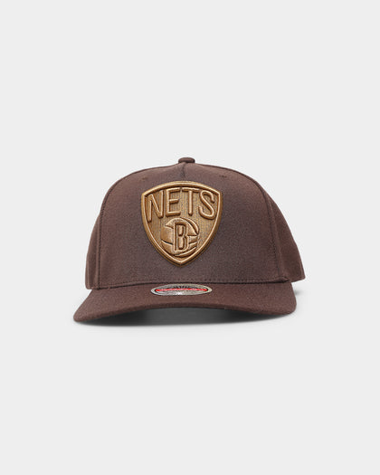 Mitchell & Ness Brooklyn Nets 'Lux Brown' Classic Red Snapback Baroque Brown