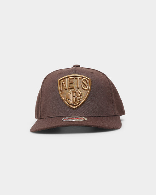 Mitchell & Ness Brooklyn Nets 'Lux Brown' Classic Red Snapback Baroque Brown